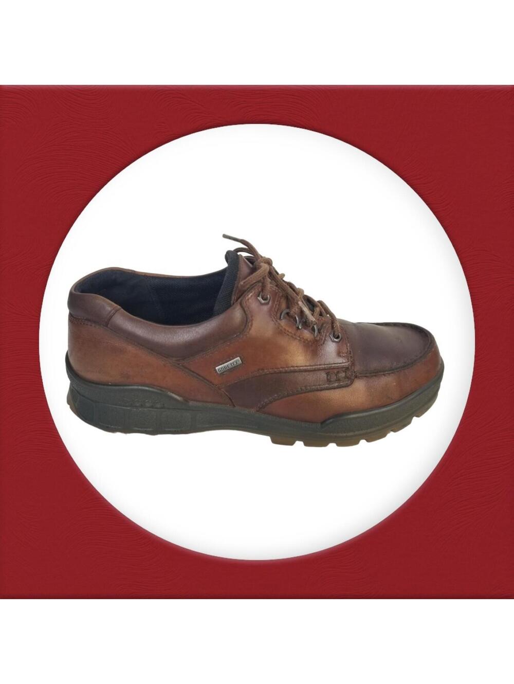 ECCO Track Gore-Tex Brown Leather Lace Up Sneaker Shoes Mens Euro 45 US 12